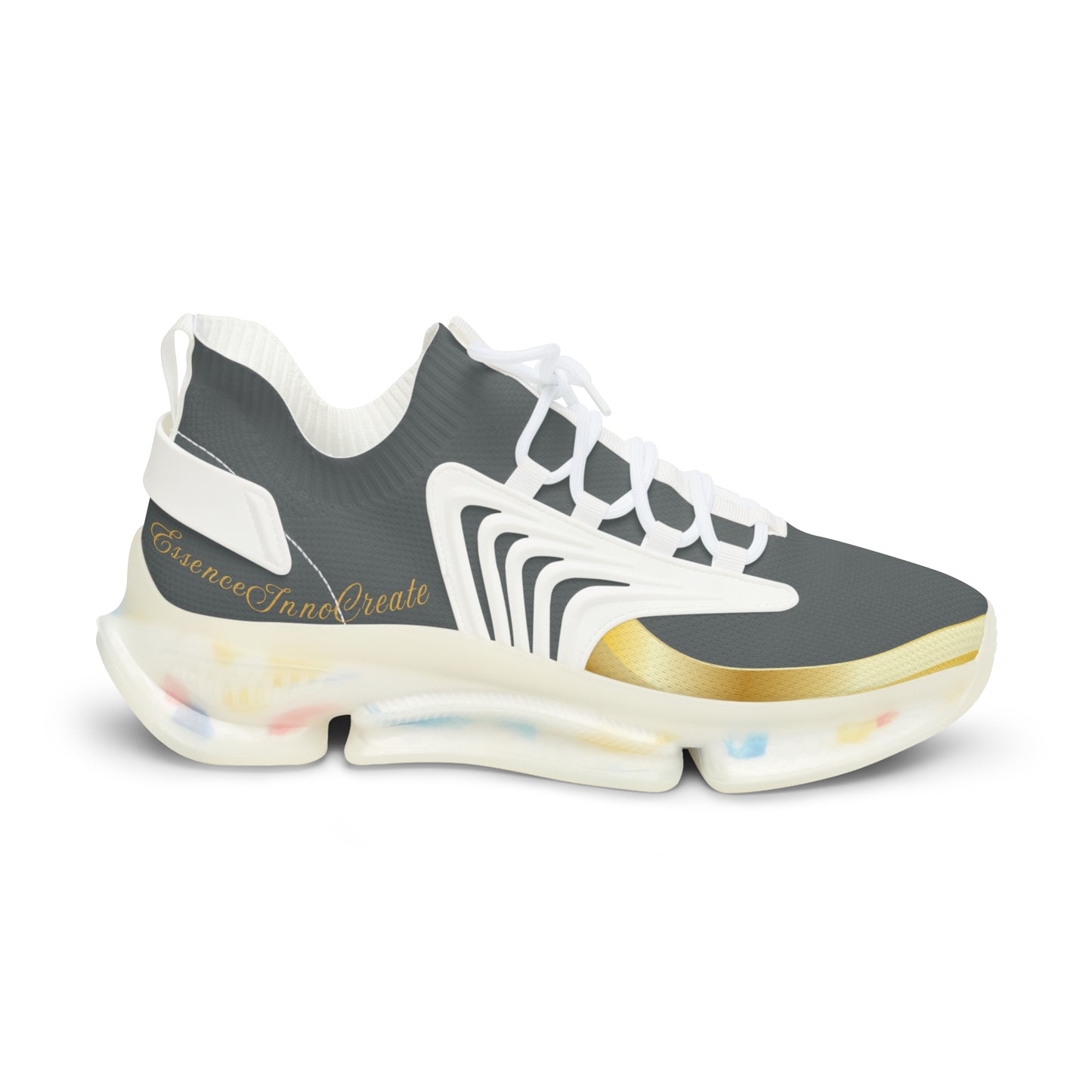 EssenceInnoCreate Dark Grey | Men’s White Trim Mesh Sneakers