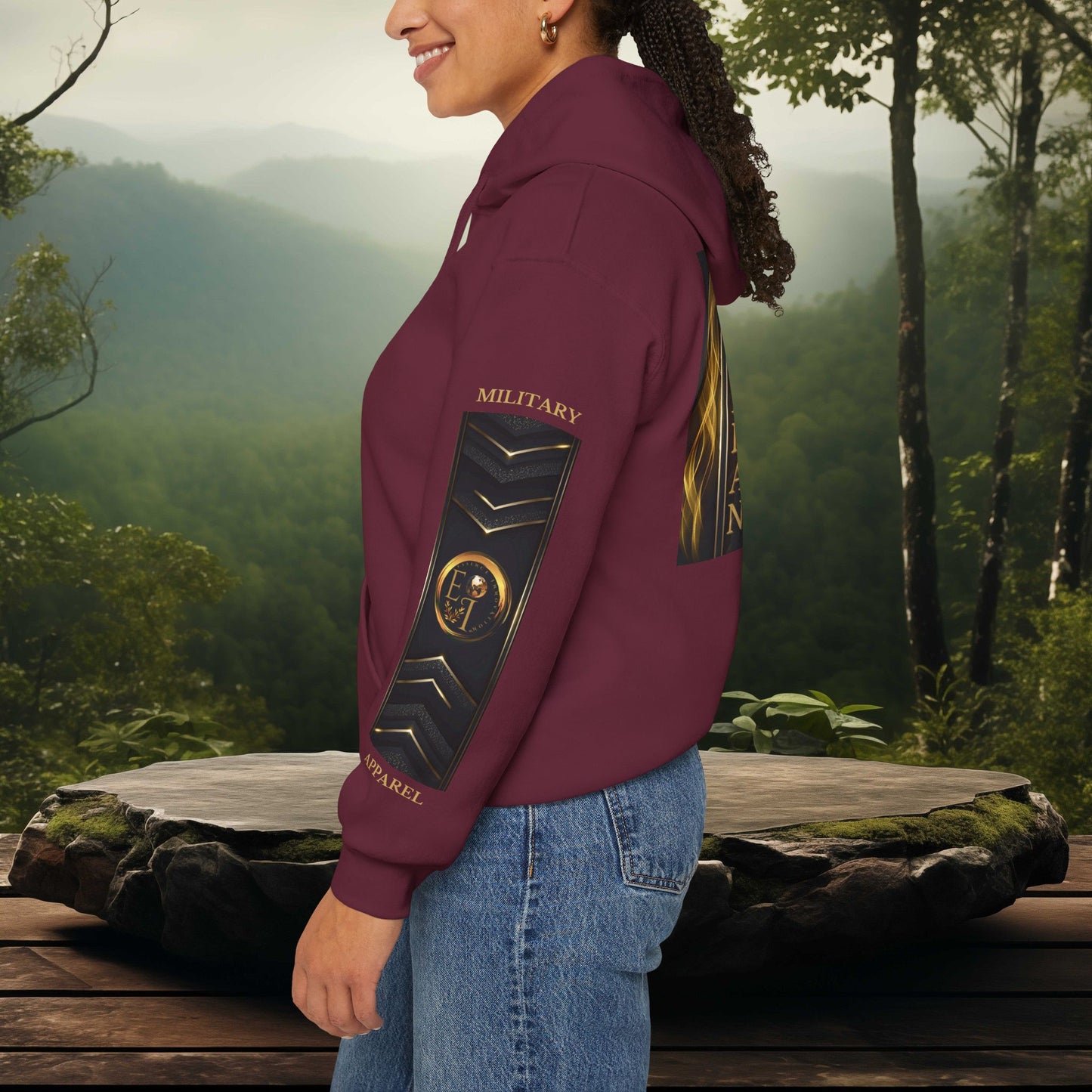 Veteran Qualities Serviceman Five | Maroon Hoodie | Military & Service Tribute