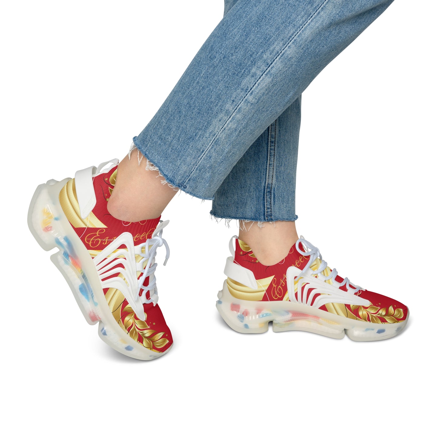 Ladies EssenceInnoCreate Luxe Lightning | Mesh Sneakers | Dark Red