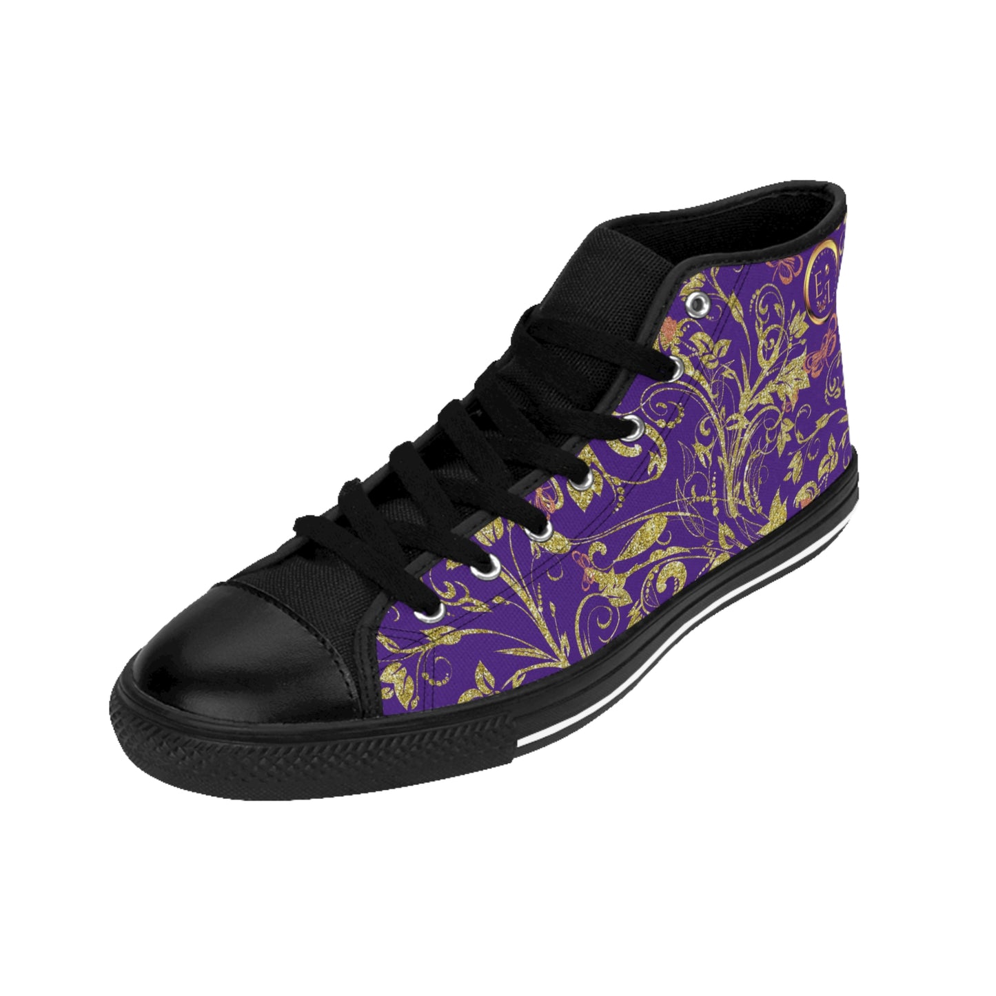 Bohemian Butterfly | Purple | Black Sole HighTop Sneakers