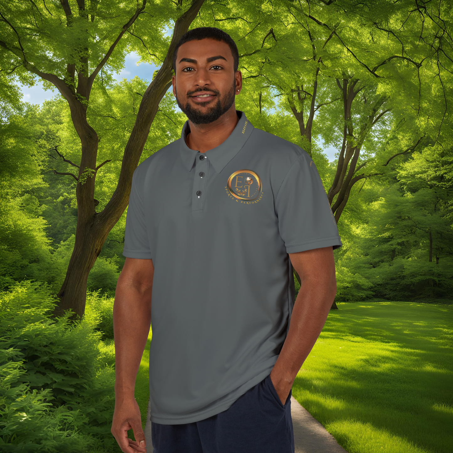 Seek More Elevation VIII | Unisex Performance Polo Dark Grey | EI Sports