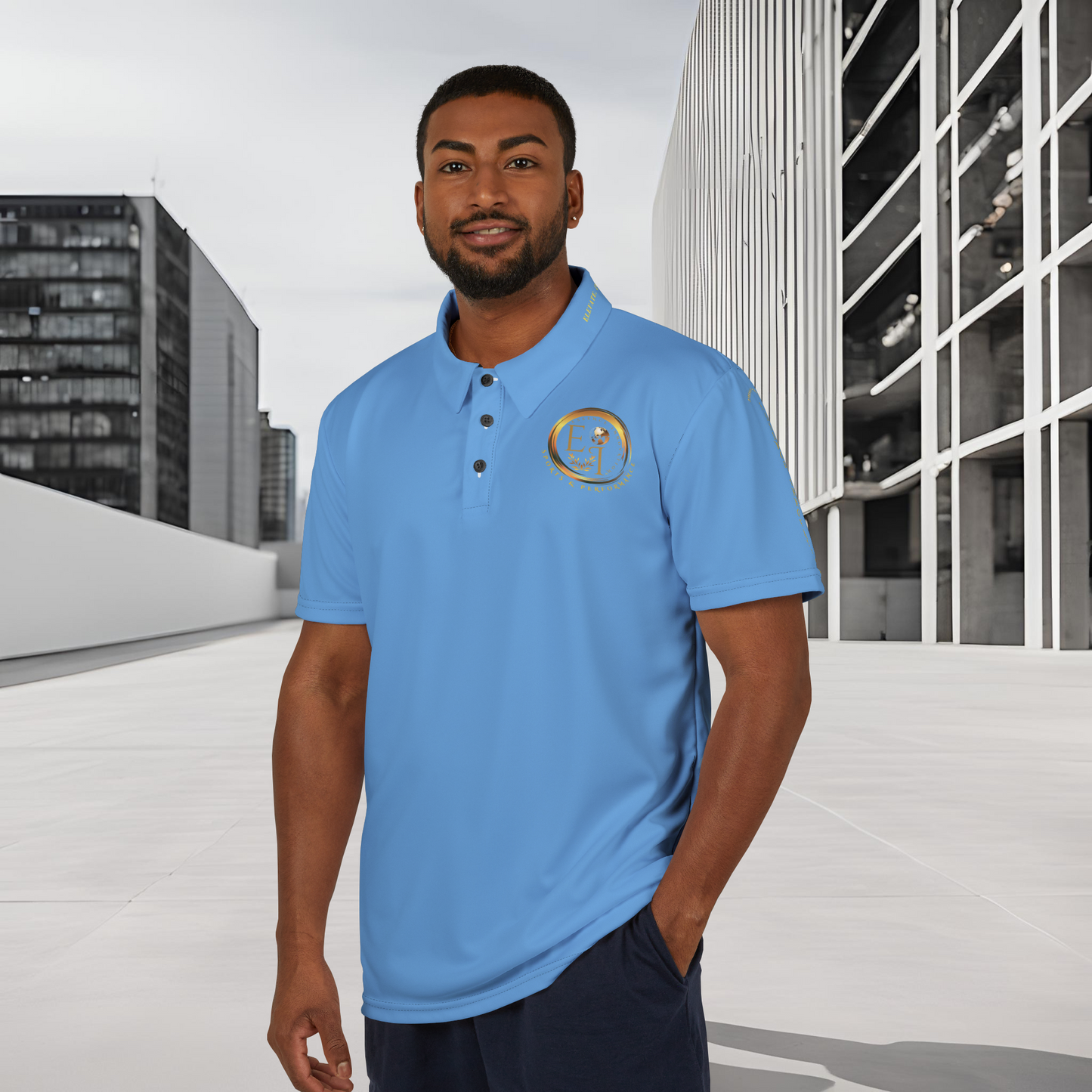 Seek More Elevation XIV | Unisex Performance Polo Light Blue | EI Sports