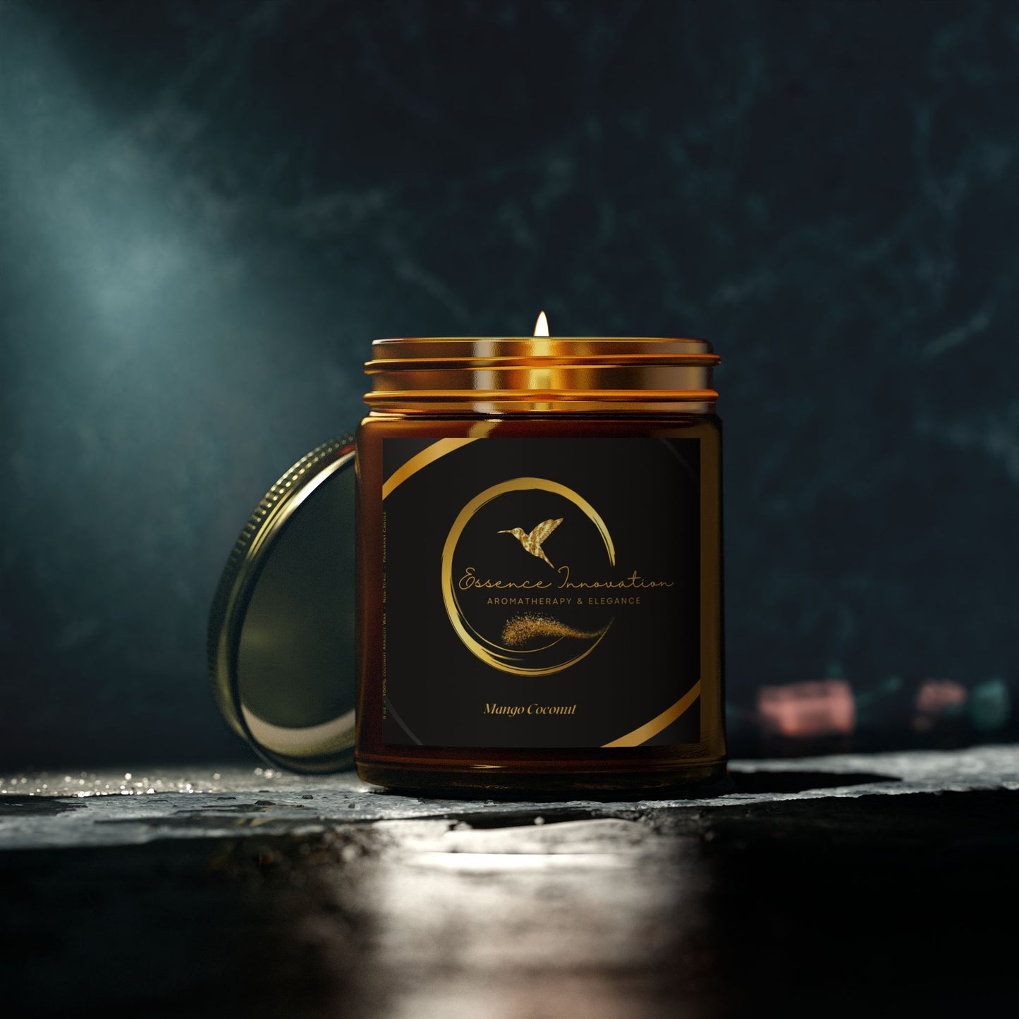 Aura Lux Gold Collection | Mango Coconut Scented Candle | 4oz, 9oz