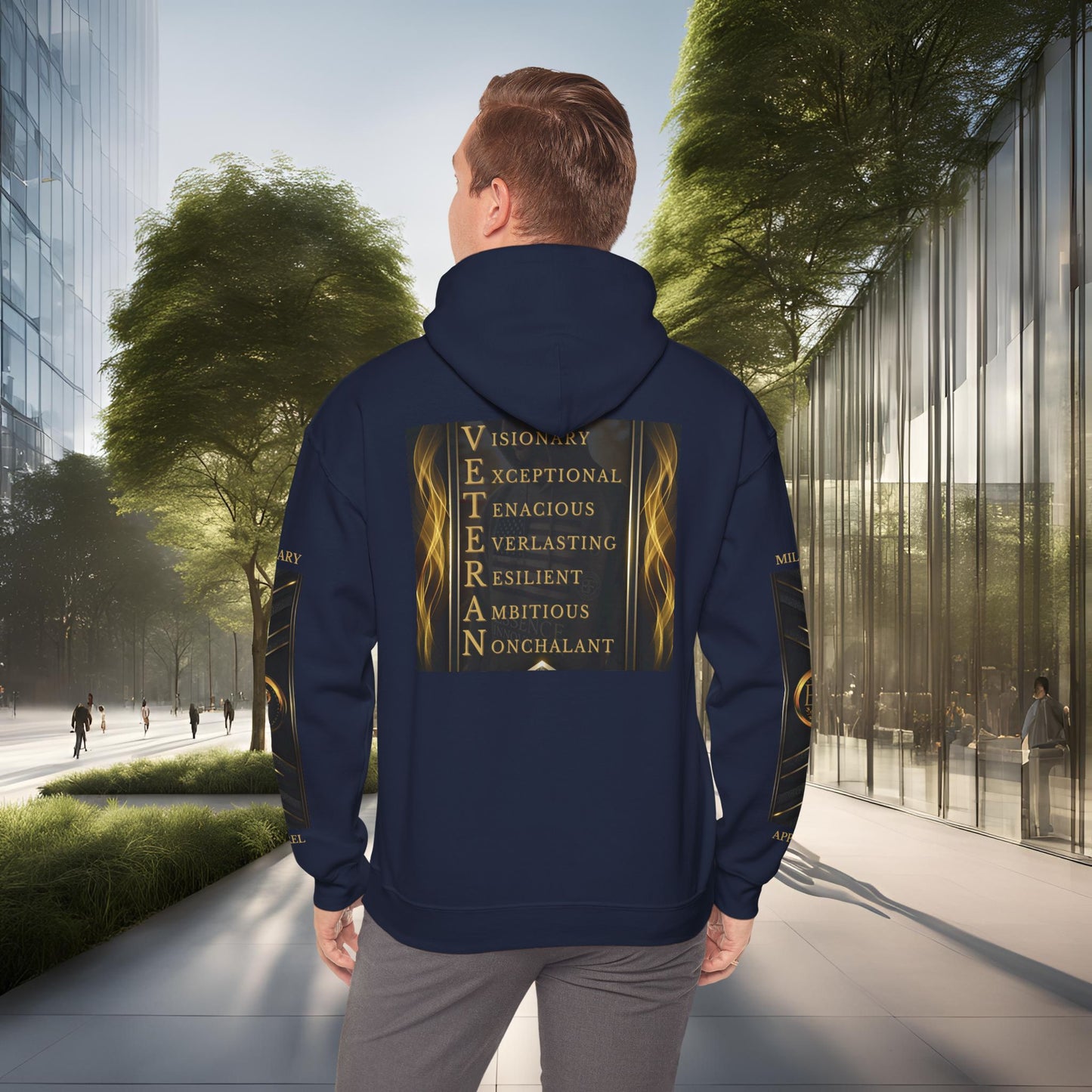 Veteran Qualities Leader Four | Navy Hoodie | Military & Service Tribute