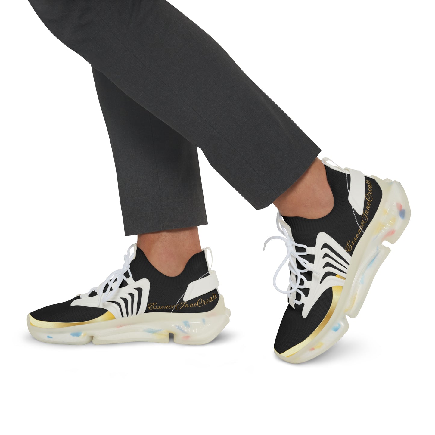 EssenceInnoCreate Black | Men’s White Trim Mesh Sneakers