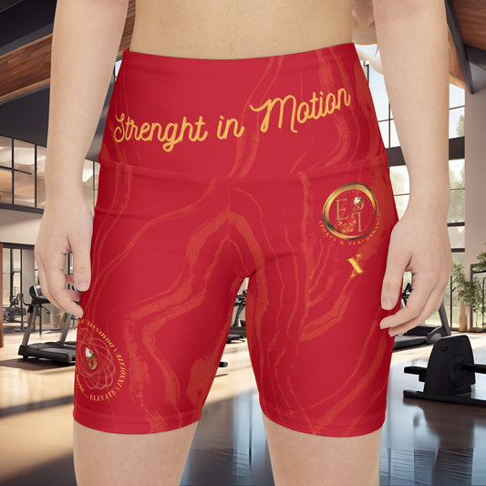 Seek More WSS X | EI Sports Workout Shorts Striped | Dark Red