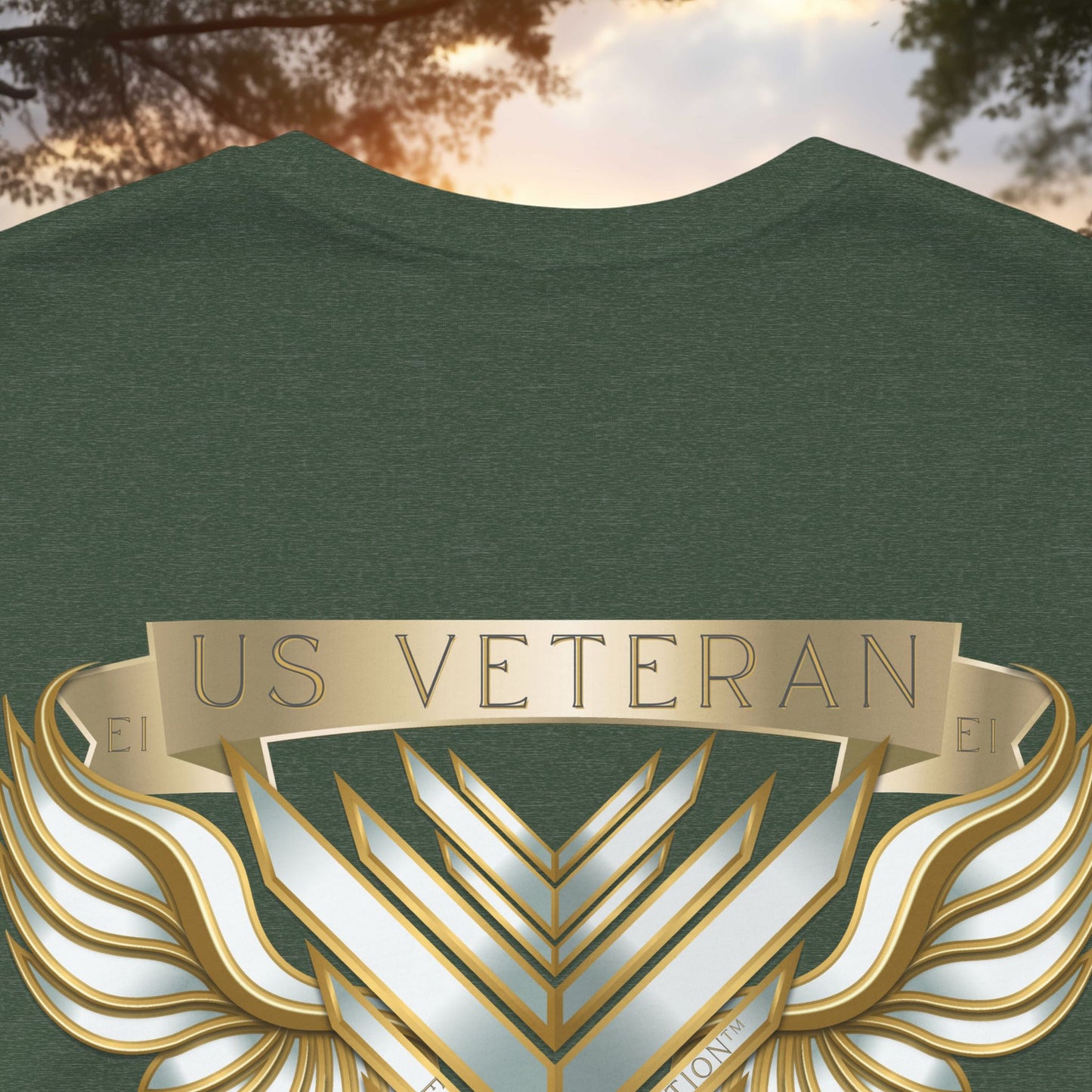 Essence Forest Veteran Tee – Deep Green Tribute Shirt