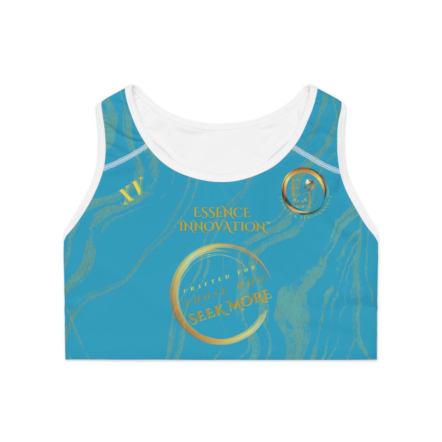 Seek More SBS XV | EI Sports Bra Stripped | Turquoise
