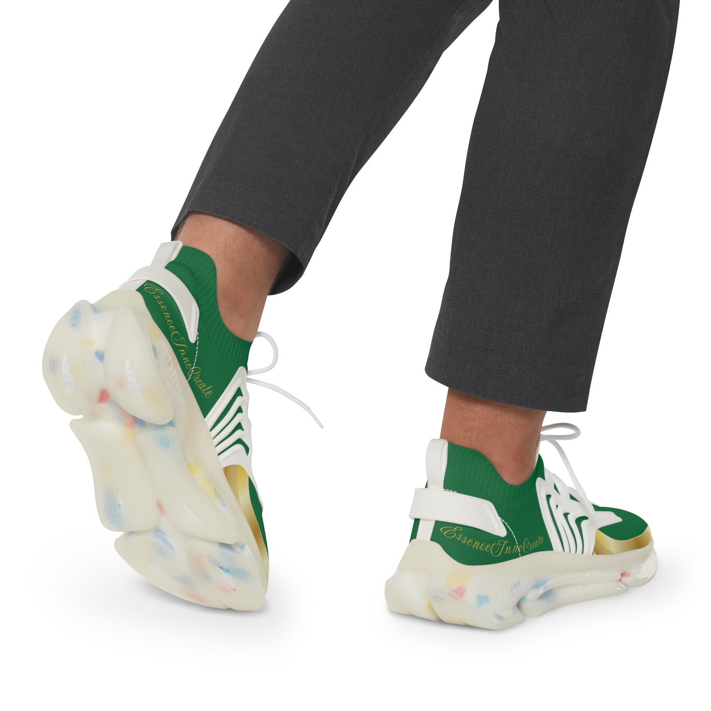 EssenceInnoCreate Green | Men’s White Trim Mesh Sneakers