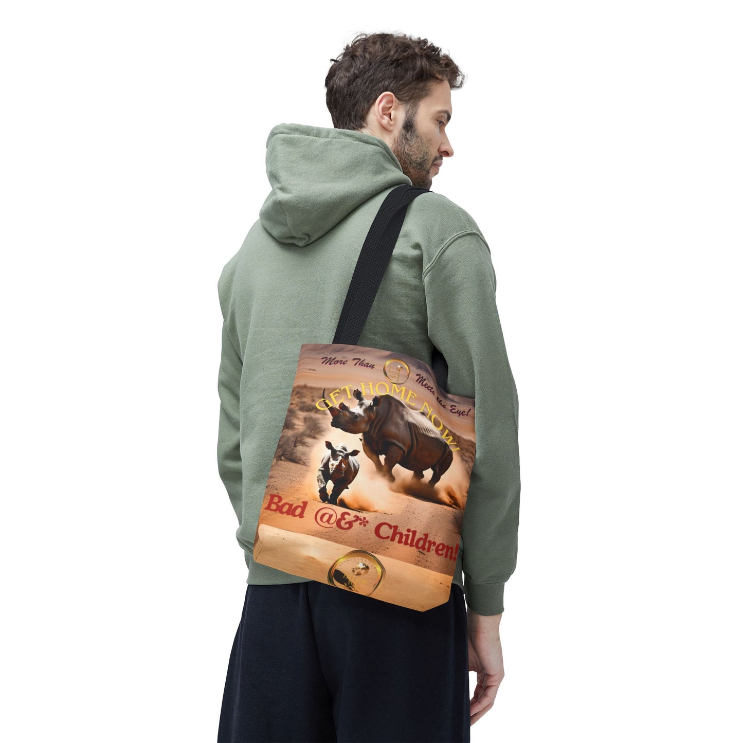 Humorous Rhino Tote Bag - Perfect for Parents, Kid's Activities, Gifts for Moms and Dads, Playdates, Back to School!