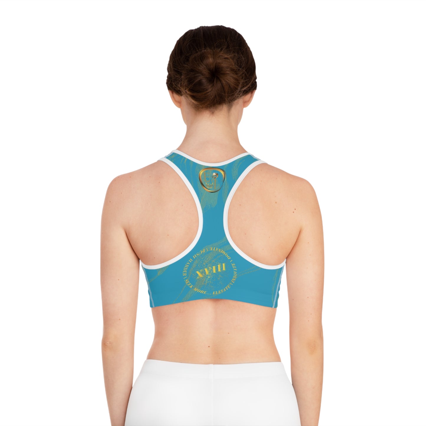 Seek More SBS XV | EI Sports Bra Stripped | Turquoise