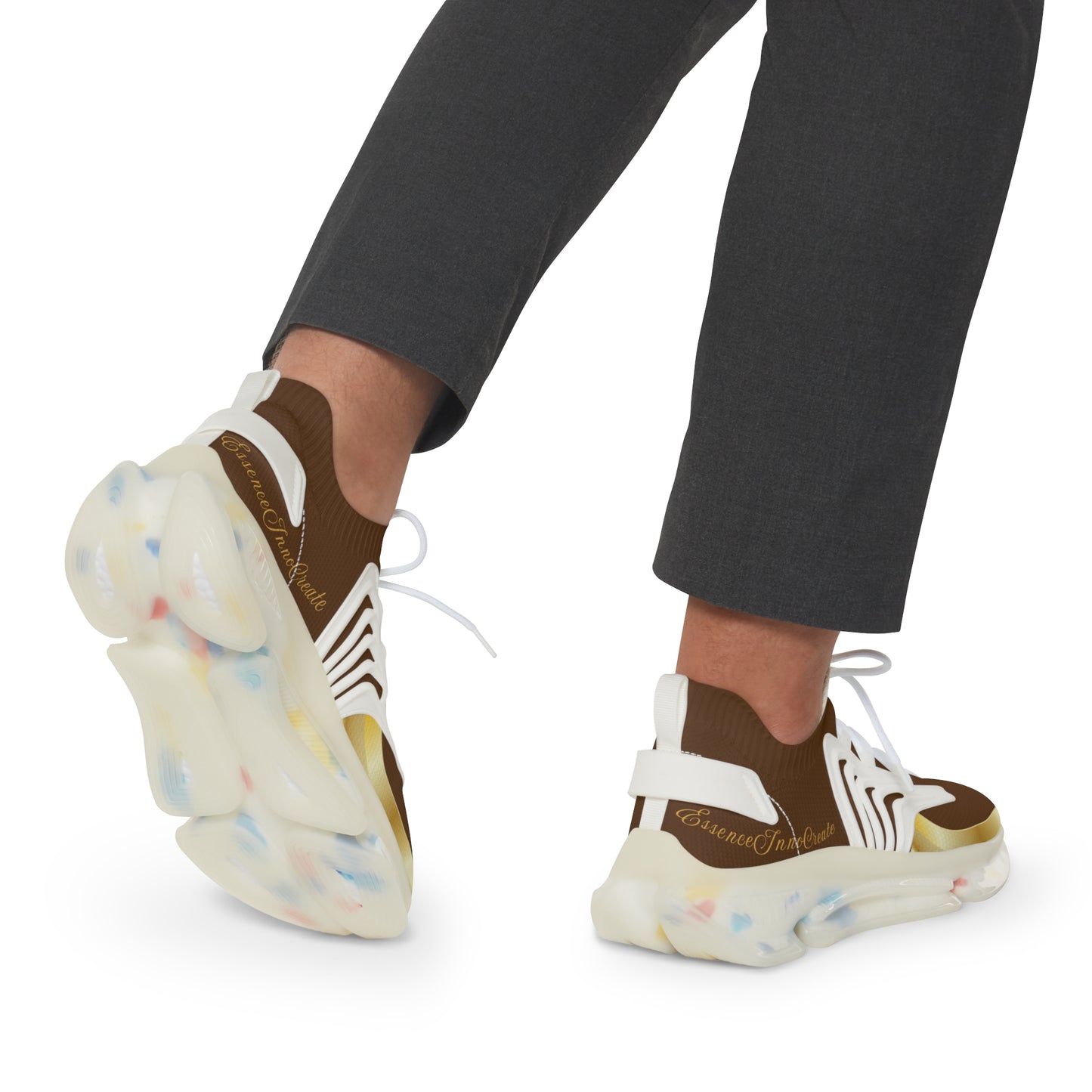 EssenceInnoCreate Brown | Men’s White Trim Mesh Sneakers