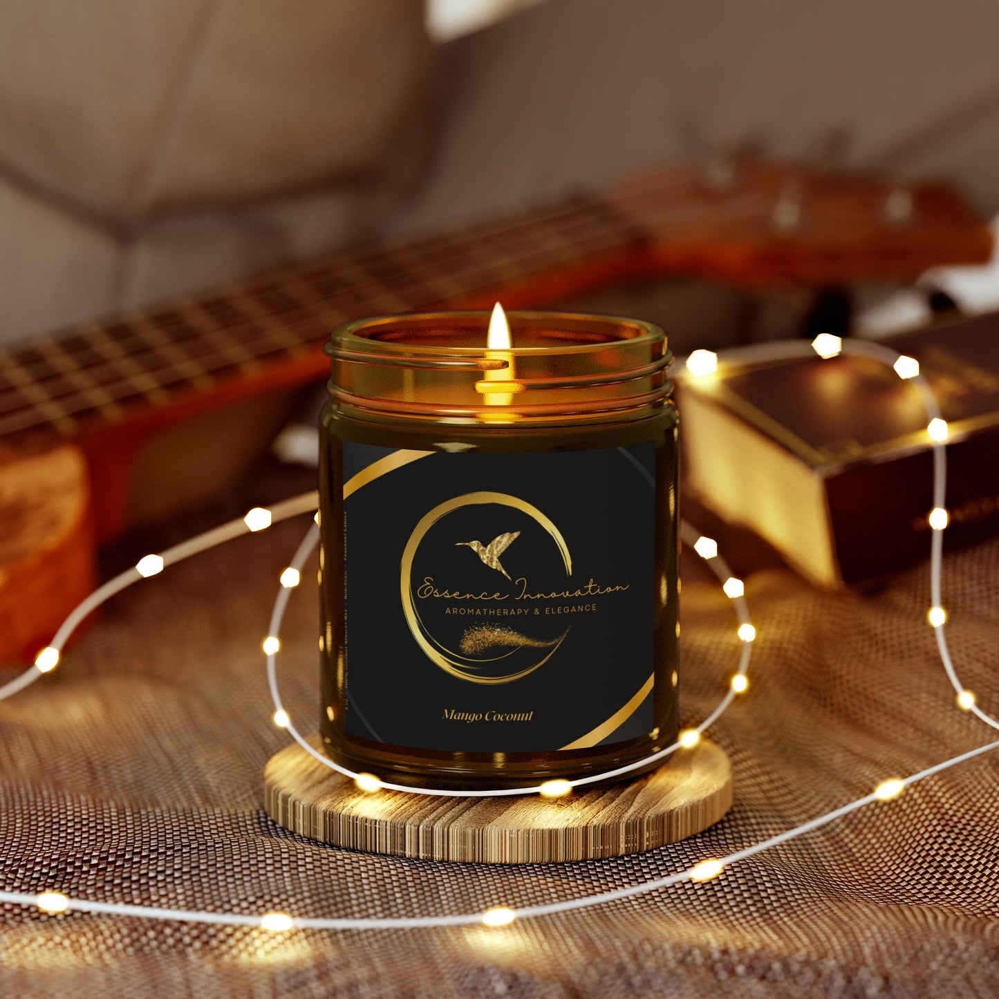 Aura Lux Gold Collection | Mango Coconut Scented Candle | 4oz, 9oz