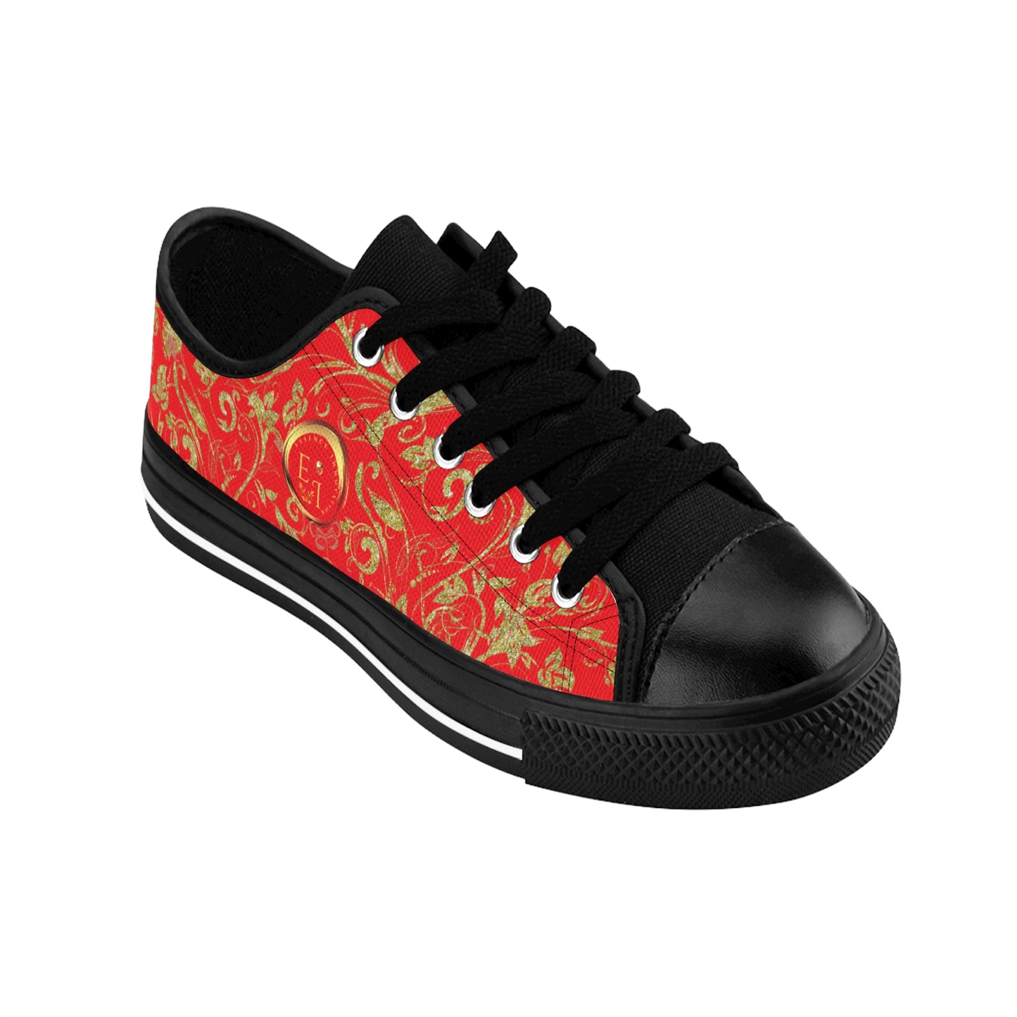 Bohemian Butterfly | Red | Black Sole LowTop Sneakers