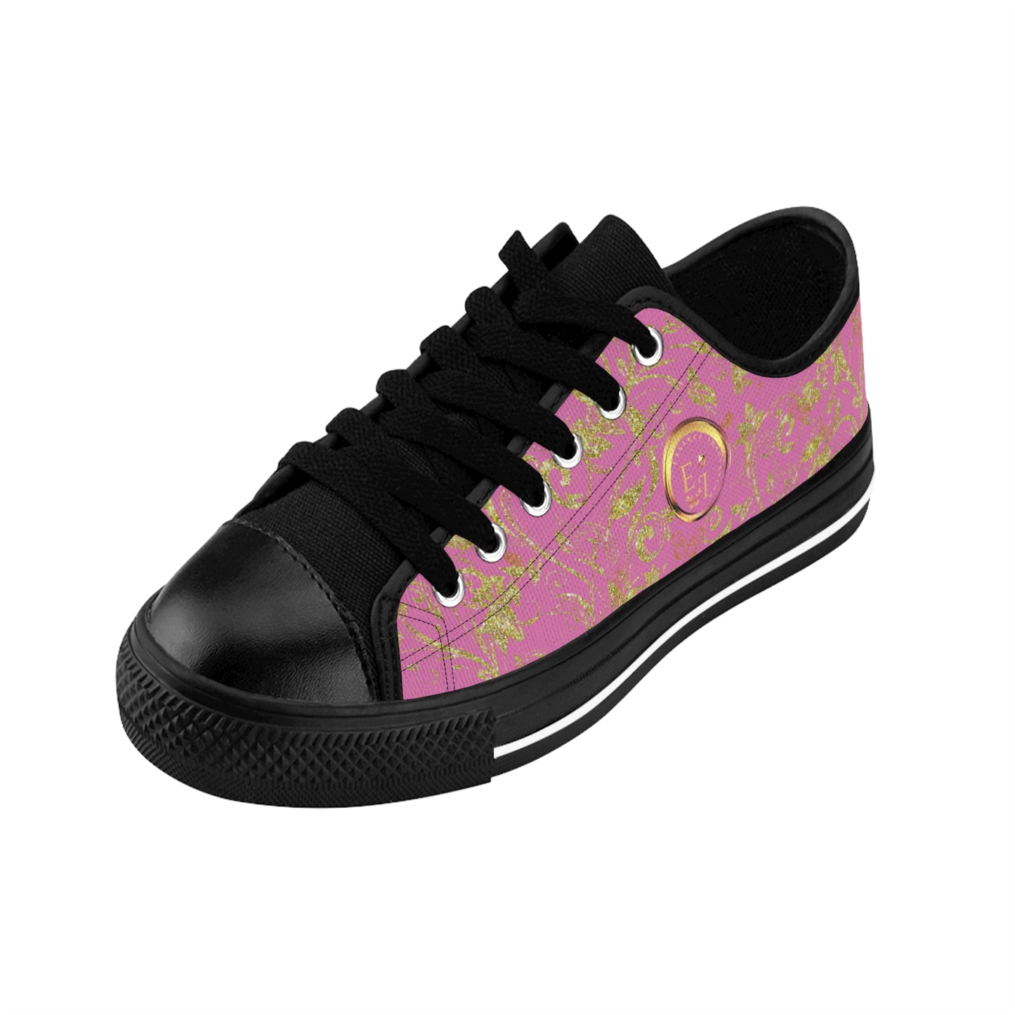 Bohemian Butterfly | Light Pink | Black Sole LowTop Sneakers