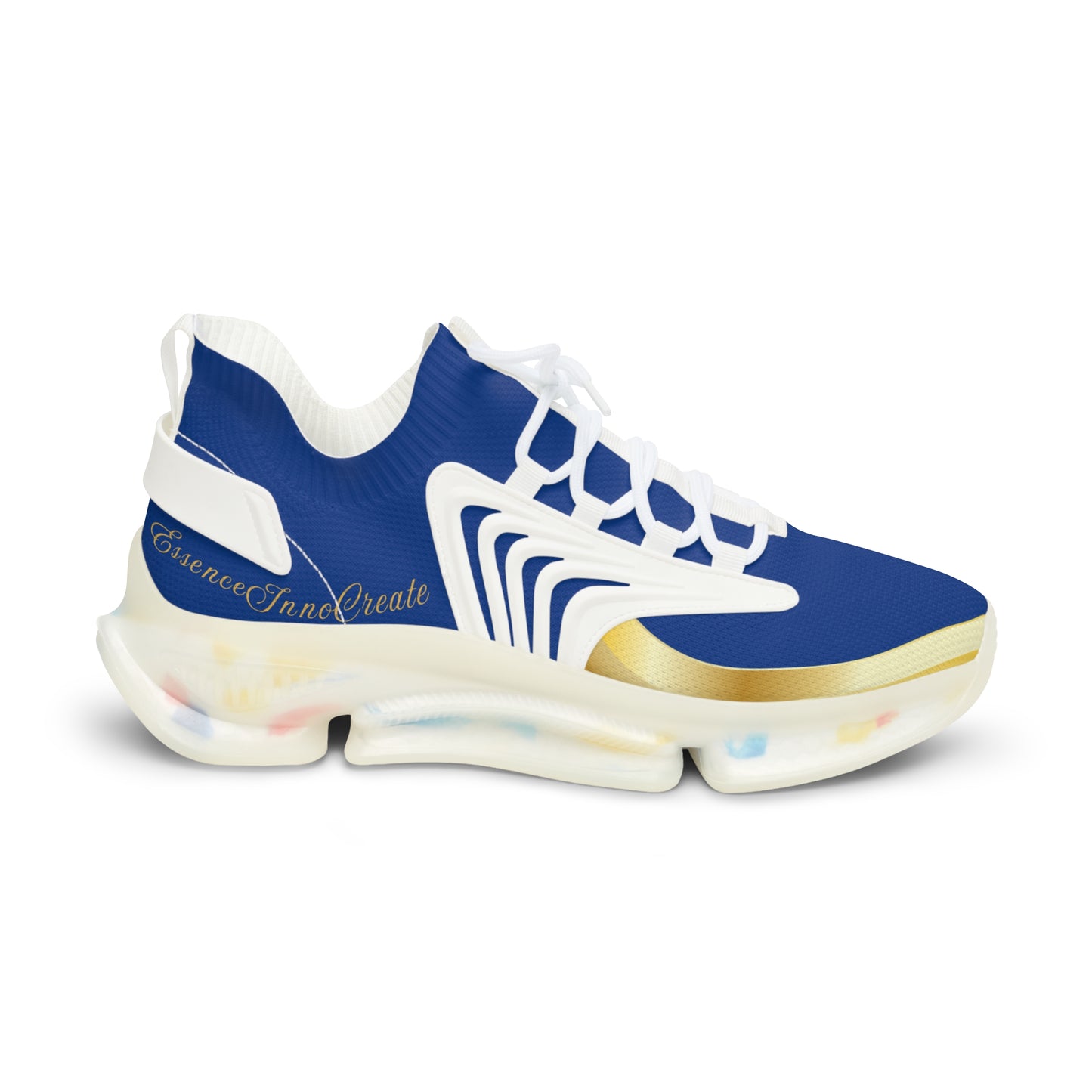 EssenceInnoCreate Dark Blue | Men’s White Trim Mesh Sneakers