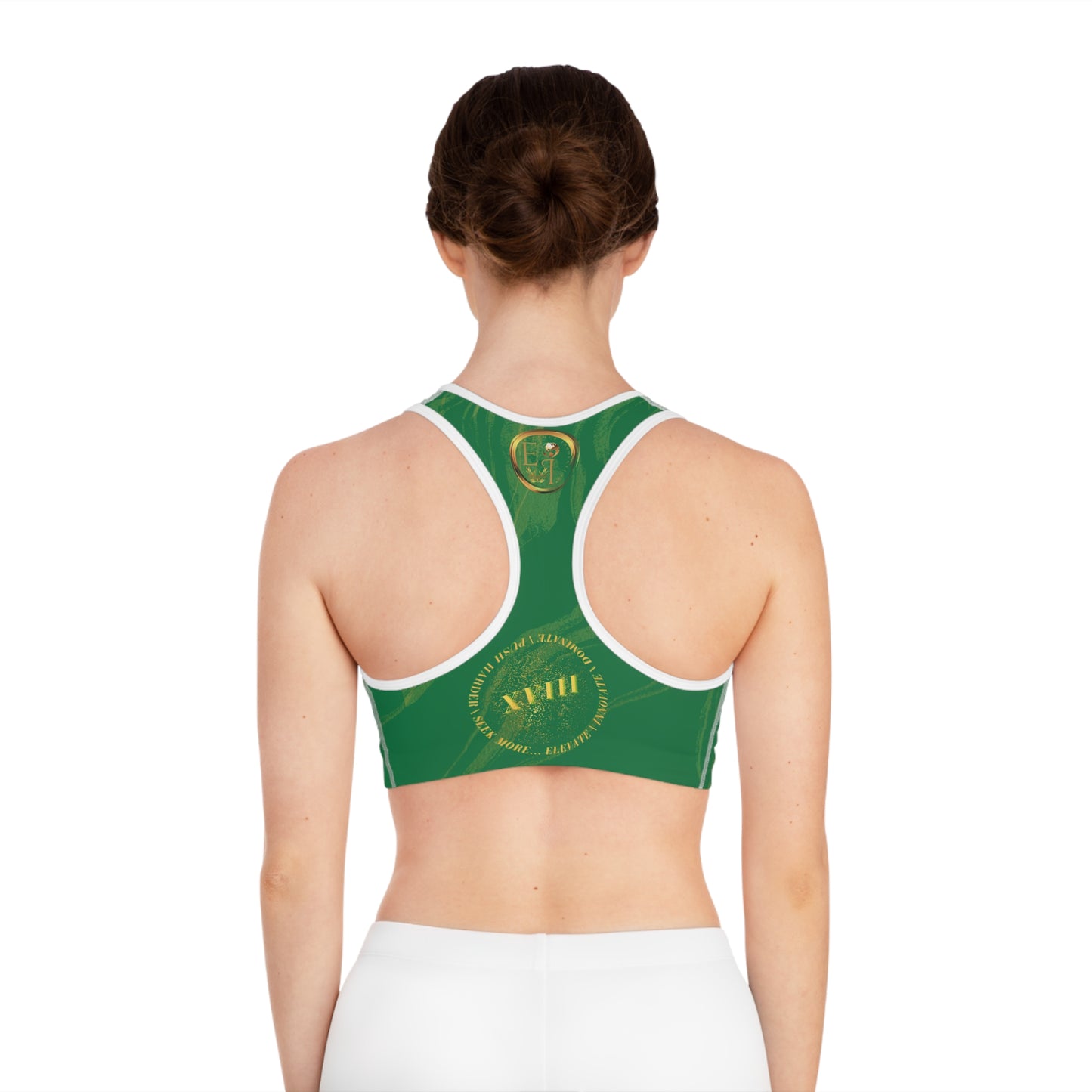 Seek More SBS XII | EI Sports Bra Stripped | Dark Green
