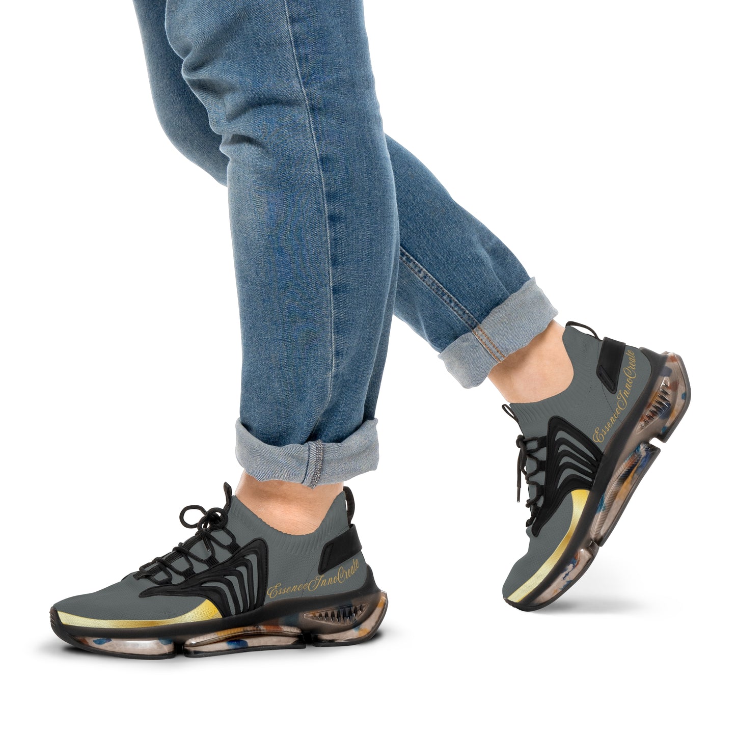 EssenceInnoCreate Dark Grey | Men’s Black Trim Mesh Sneakers