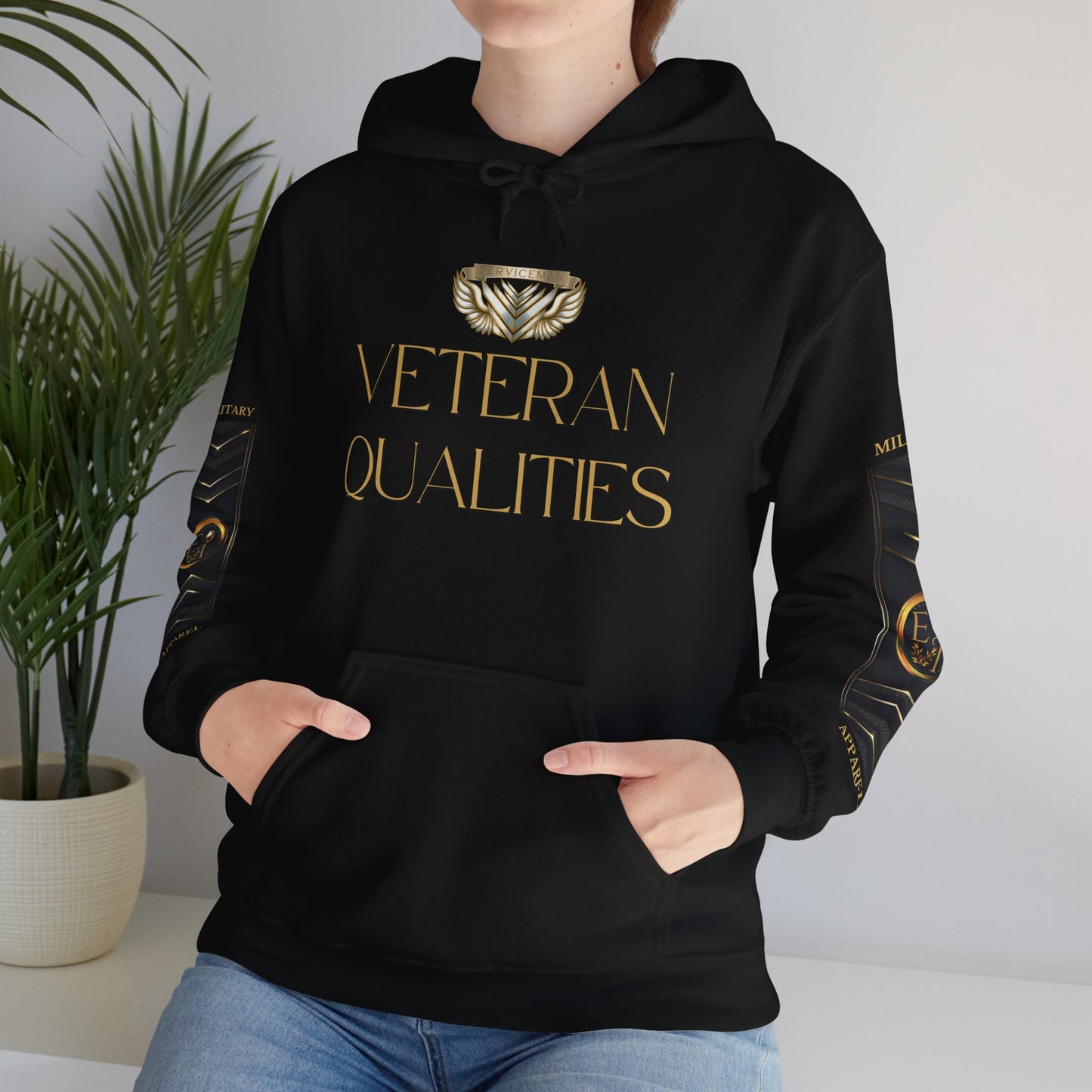 Veteran Qualities Serviceman One | Black Hoodie | Honor & Commitment