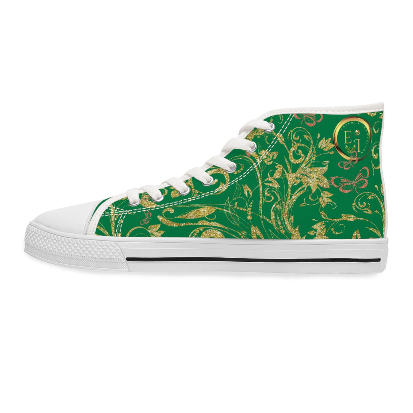 Ladies Bohemian Butterfly | Green | White Sole HighTops