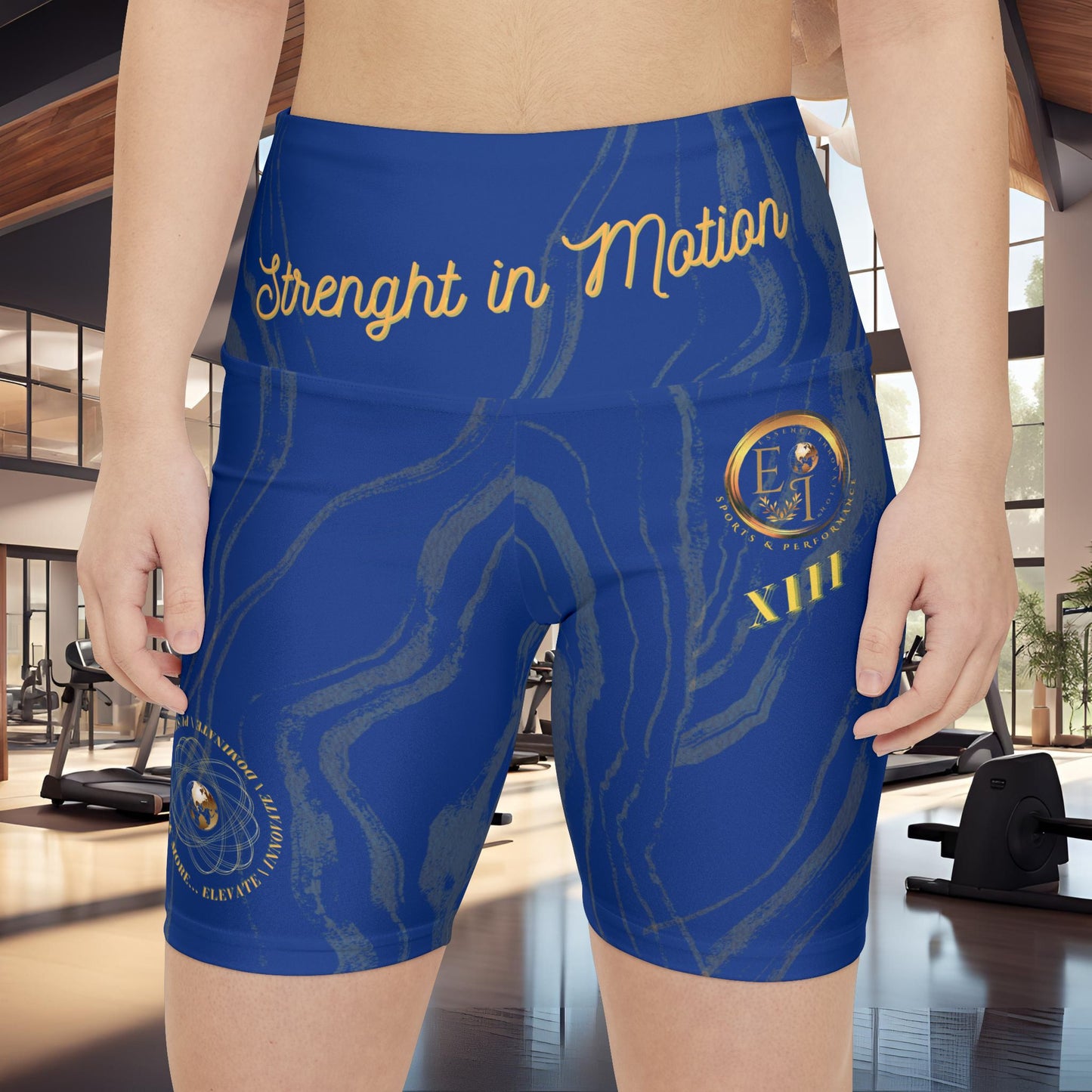 Seek More WSS XIII | EI Sports Workout Shorts Striped | Dark Blue