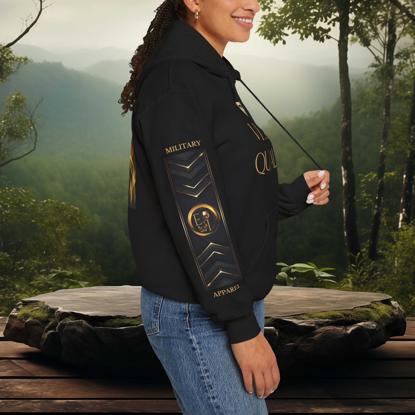 Veteran Qualities Serviceman One | Black Hoodie | Honor & Commitment