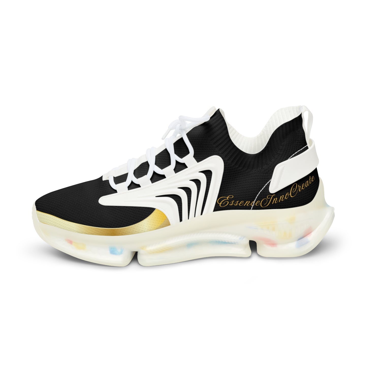 EssenceInnoCreate Black | Men’s White Trim Mesh Sneakers