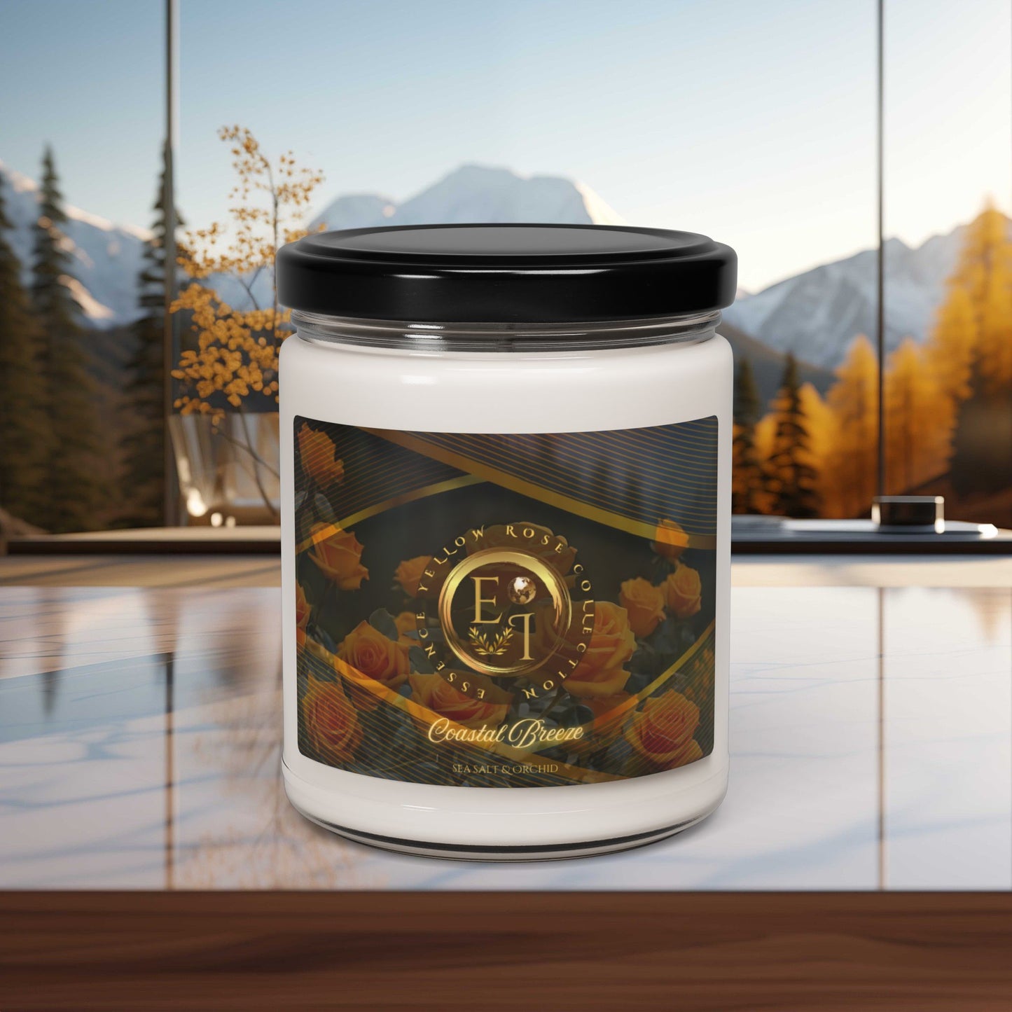 Yellow Rose Coastal Breeze | Sea Salt & Orchid | Scented Soy Candle | 9oz