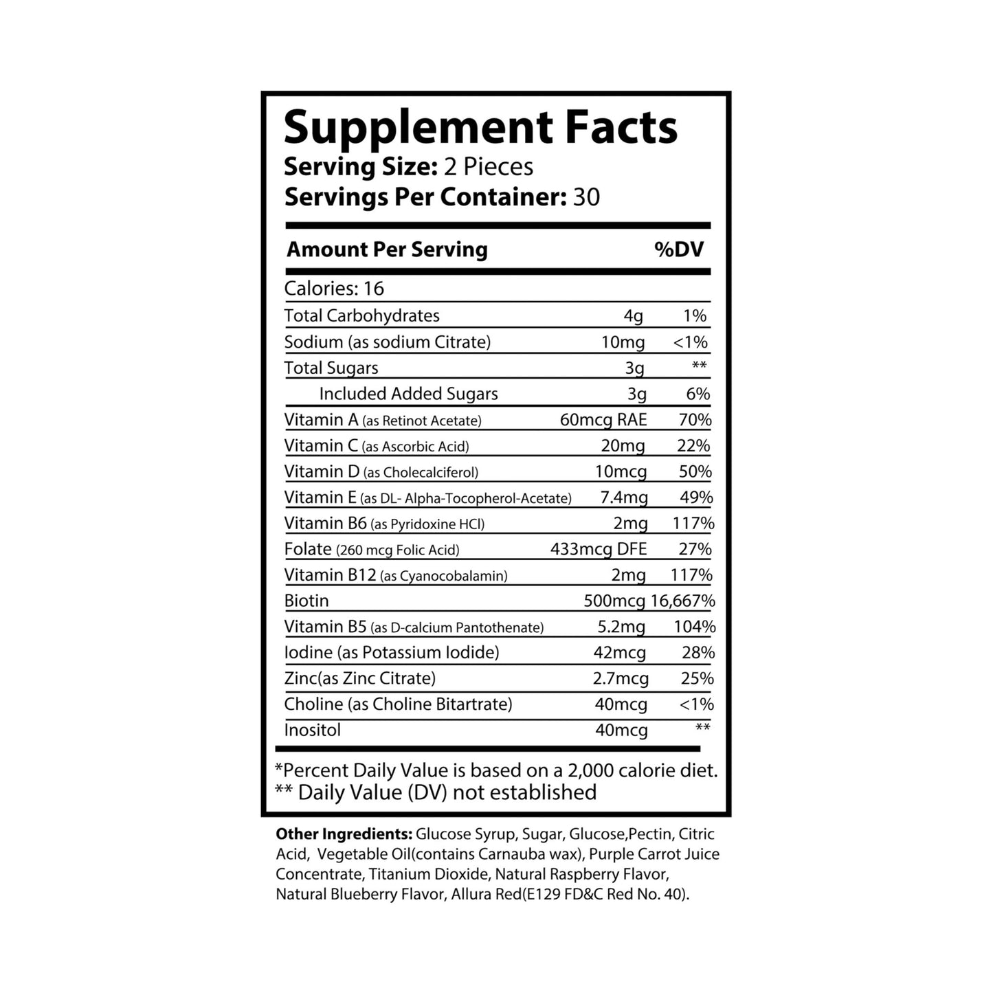 EI Hair Vitamin Gummies | Hair Health Support | 60 Gummies