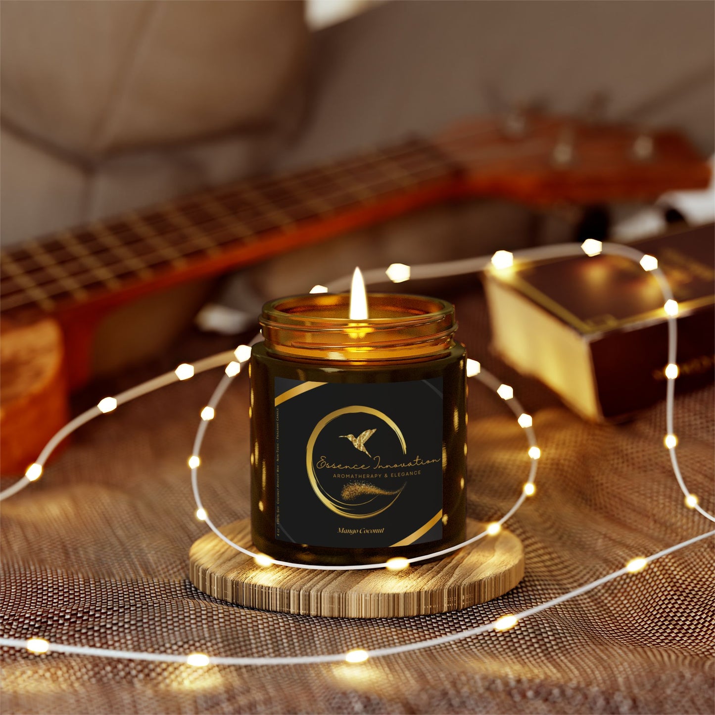 Aura Lux Gold Collection | Mango Coconut Scented Candle | 4oz, 9oz