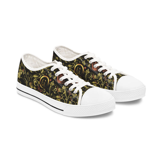 Ladies Bohemian Butterfly | Black | White Sole LowTops