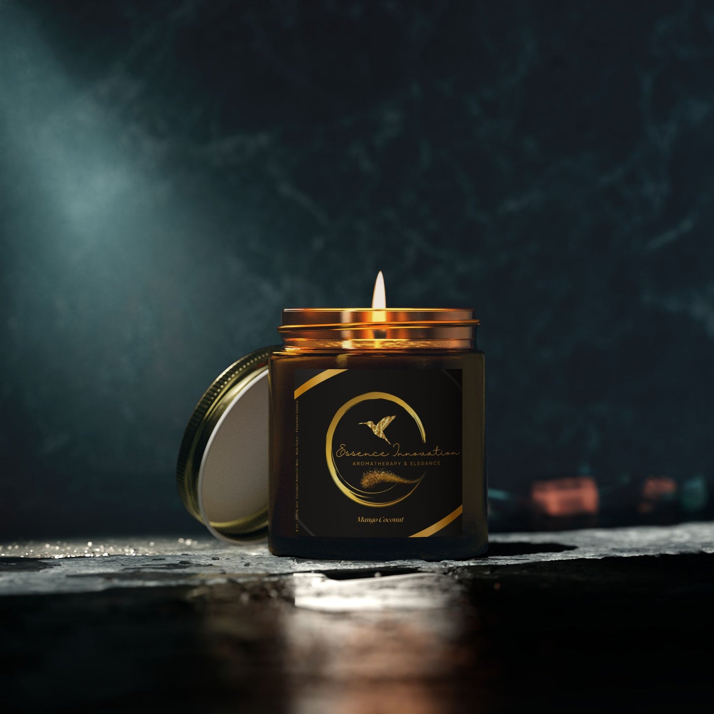 Aura Lux Gold Collection | Mango Coconut Scented Candle | 4oz, 9oz