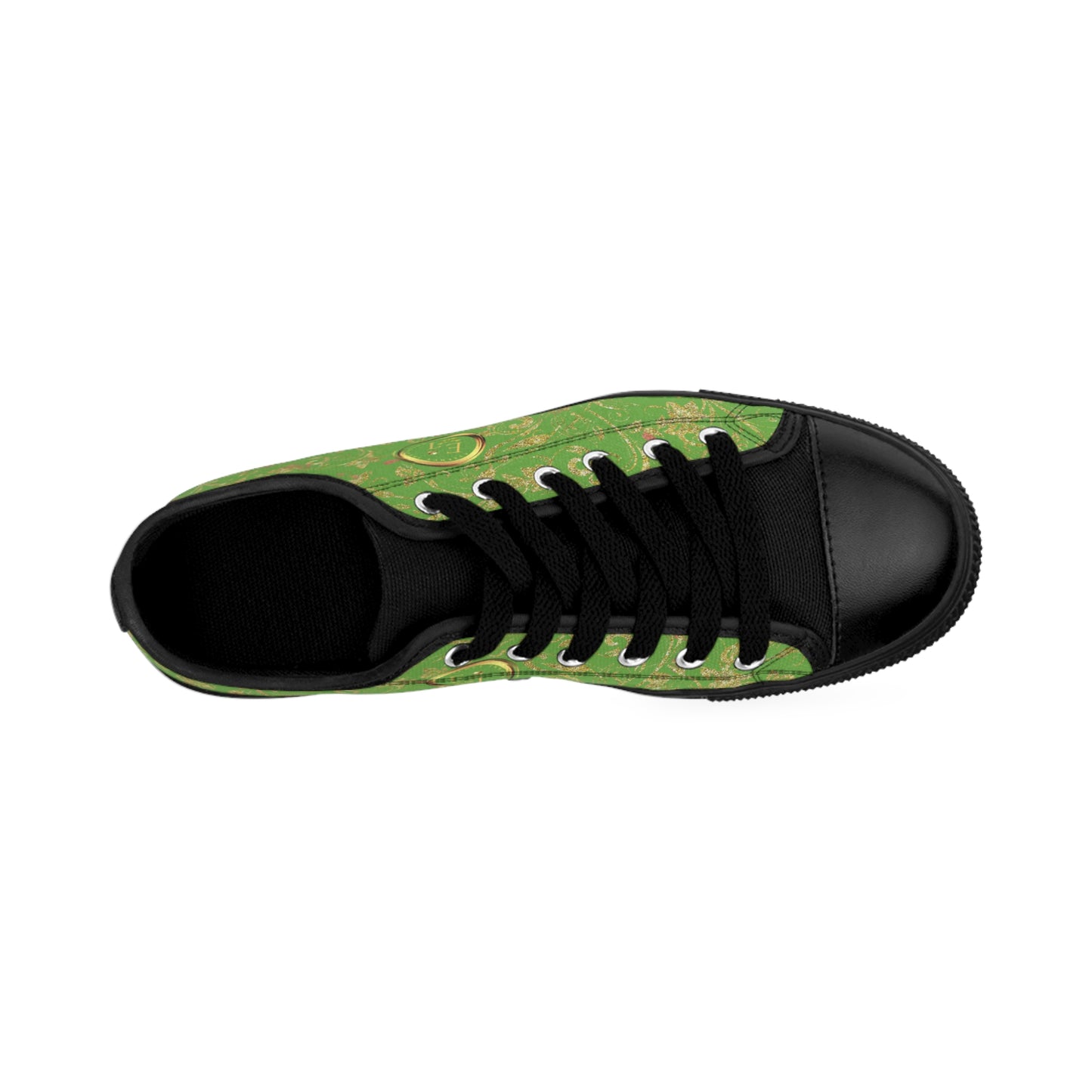 Bohemian Butterfly | Light Green | Black Sole LowTop Sneakers