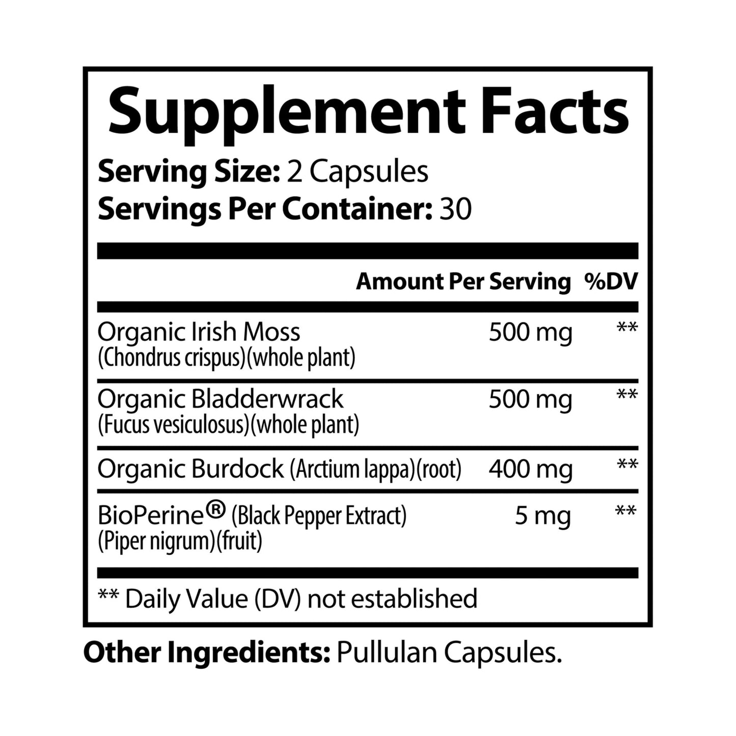 EI Sea Moss Supplement | Whole-Food Mineral Support | 60 Capsules