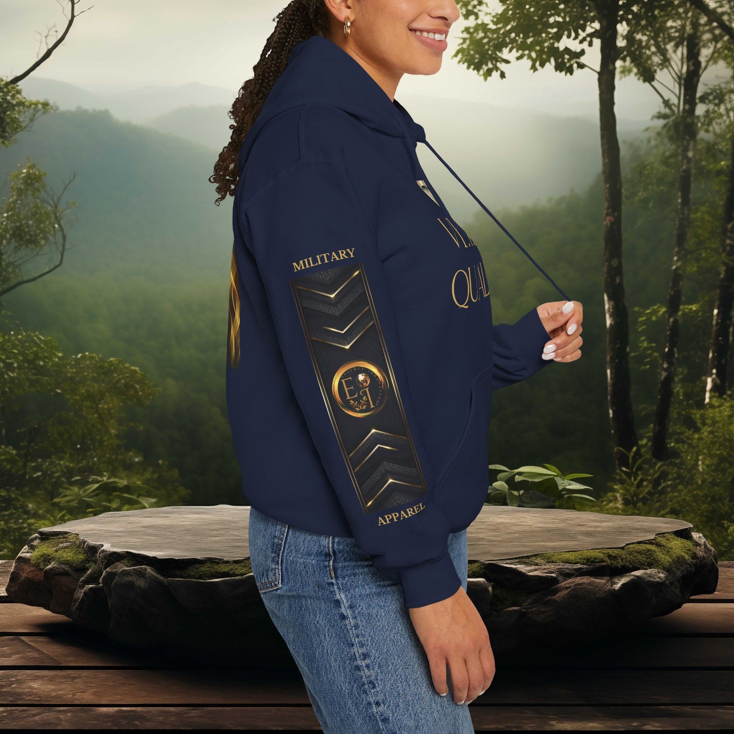 Veteran Qualities Leader Four | Navy Hoodie | Military & Service Tribute
