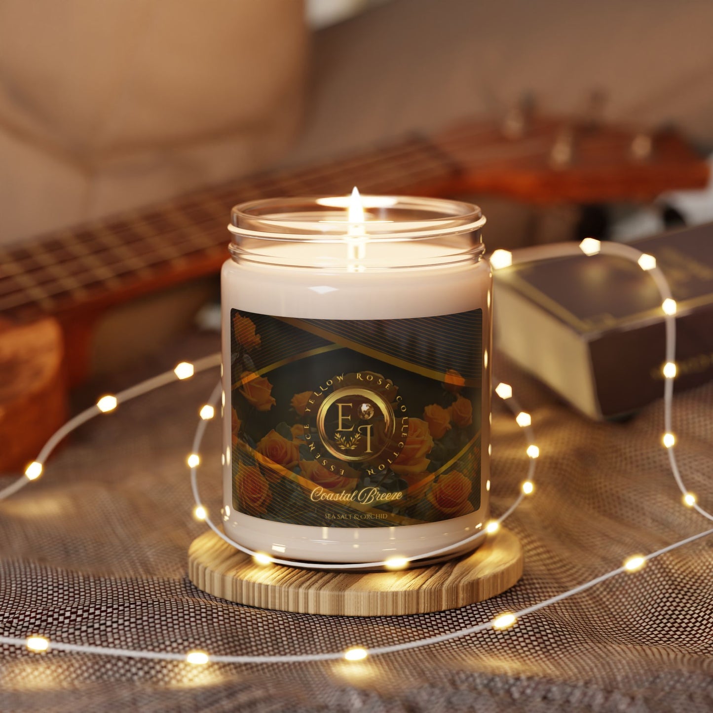 Yellow Rose Coastal Breeze | Sea Salt & Orchid | Scented Soy Candle | 9oz