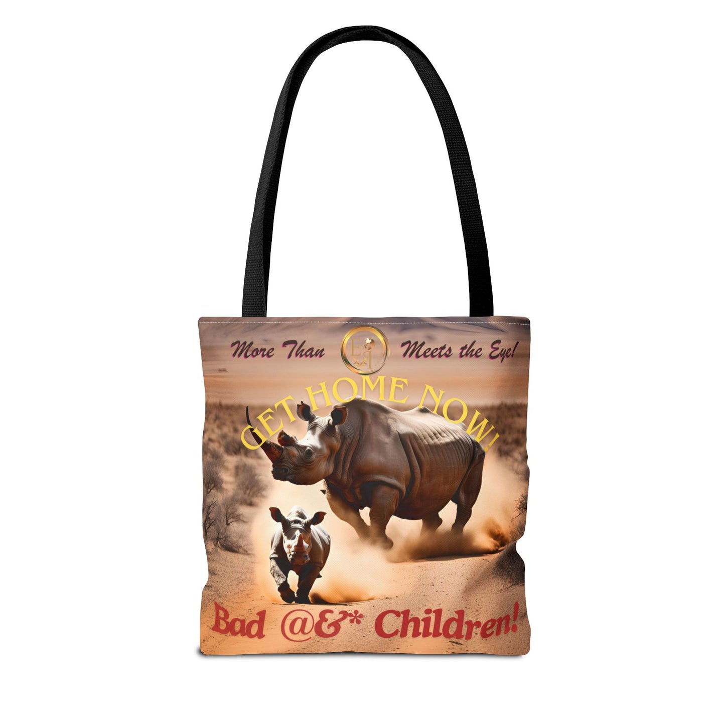 Humorous Rhino Tote Bag - Perfect for Parents, Kid's Activities, Gifts for Moms and Dads, Playdates, Back to School!