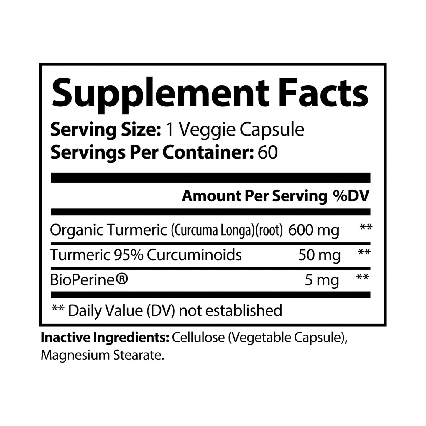 EI Turmeric Supplement | Antioxidant & Recovery Support | 60 Capsules