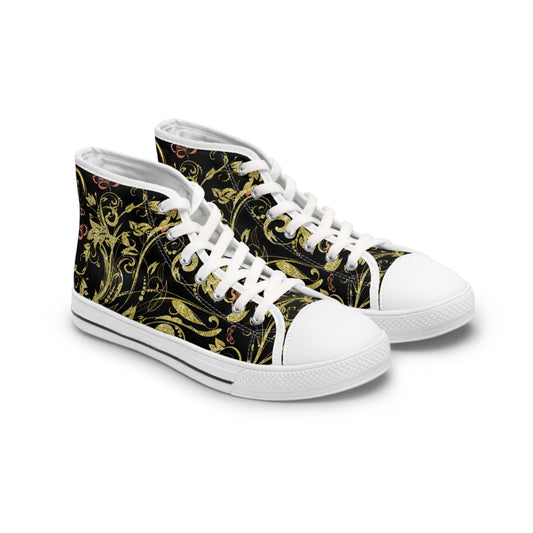 Ladies Bohemian Butterfly | Black | White Sole HighTops