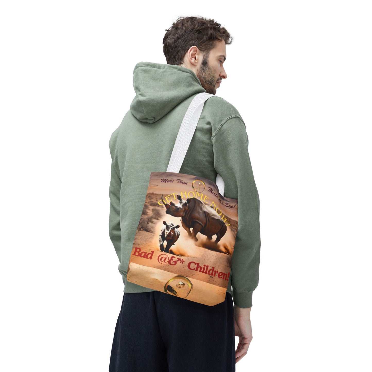 Humorous Rhino Tote Bag - Perfect for Parents, Kid's Activities, Gifts for Moms and Dads, Playdates, Back to School!