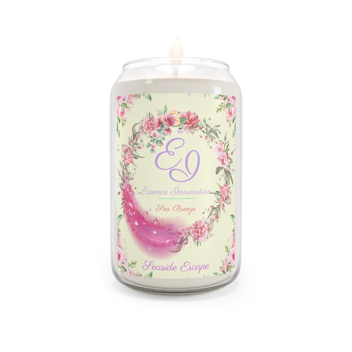 Thirteen Pink Seaside Escape | Sea Breeze | Scented Candle, 13oz