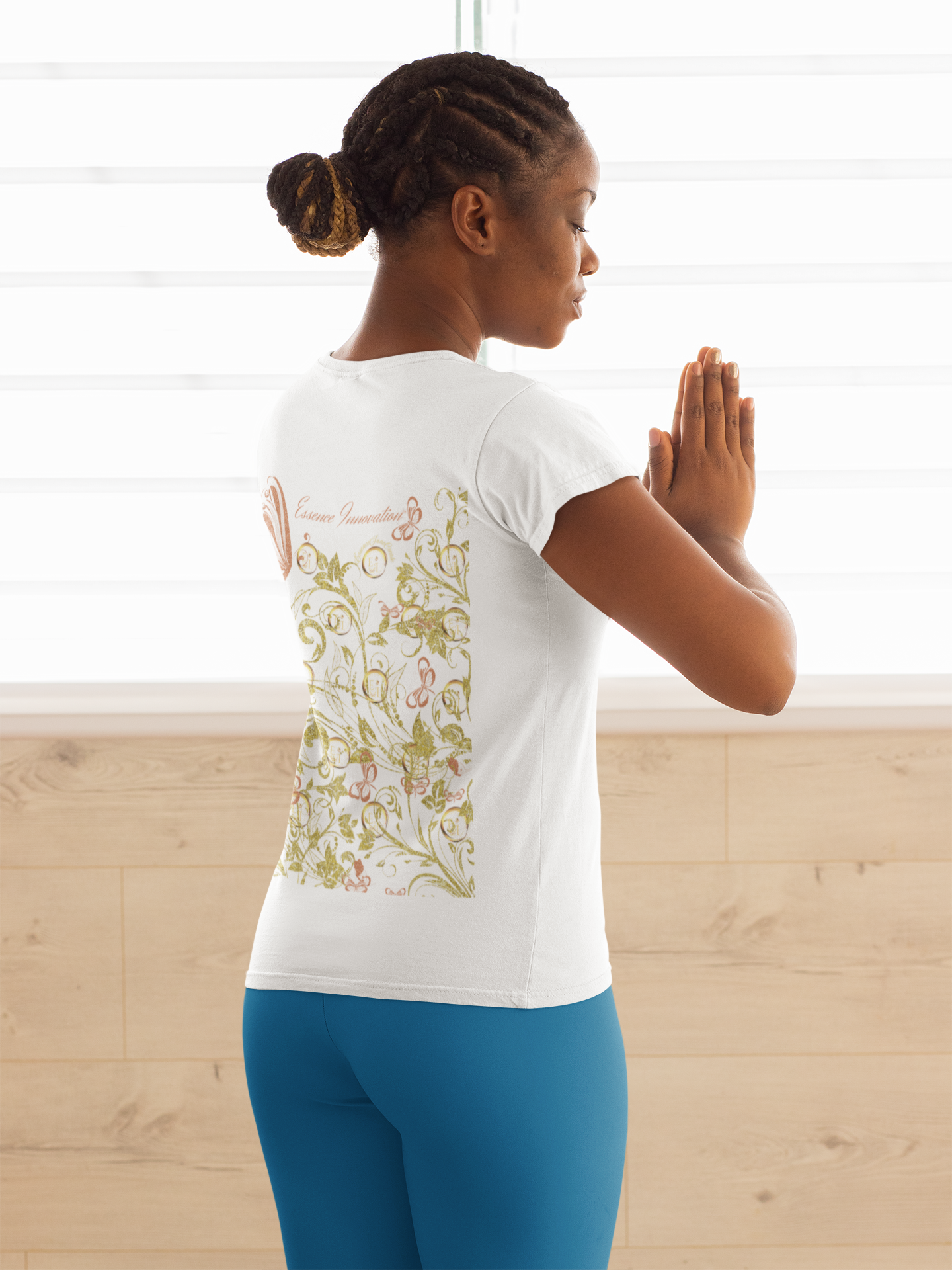 Floral Butterfly T-Shirt in White | Nature-Inspired Botanical Tee | Elegant Boho Shirt for Women | EssenceInnoCreate