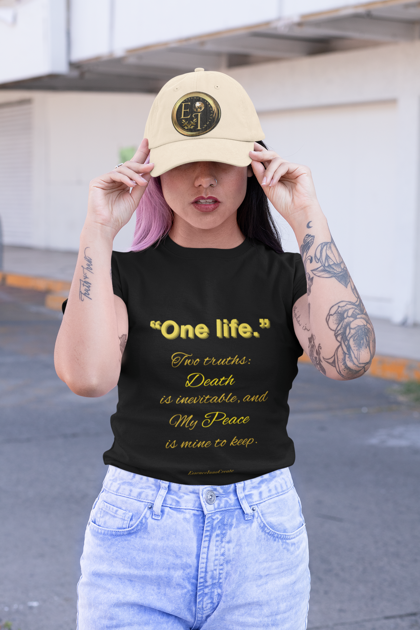 One Life Tee in Black – Empowering Minimalist Streetwear