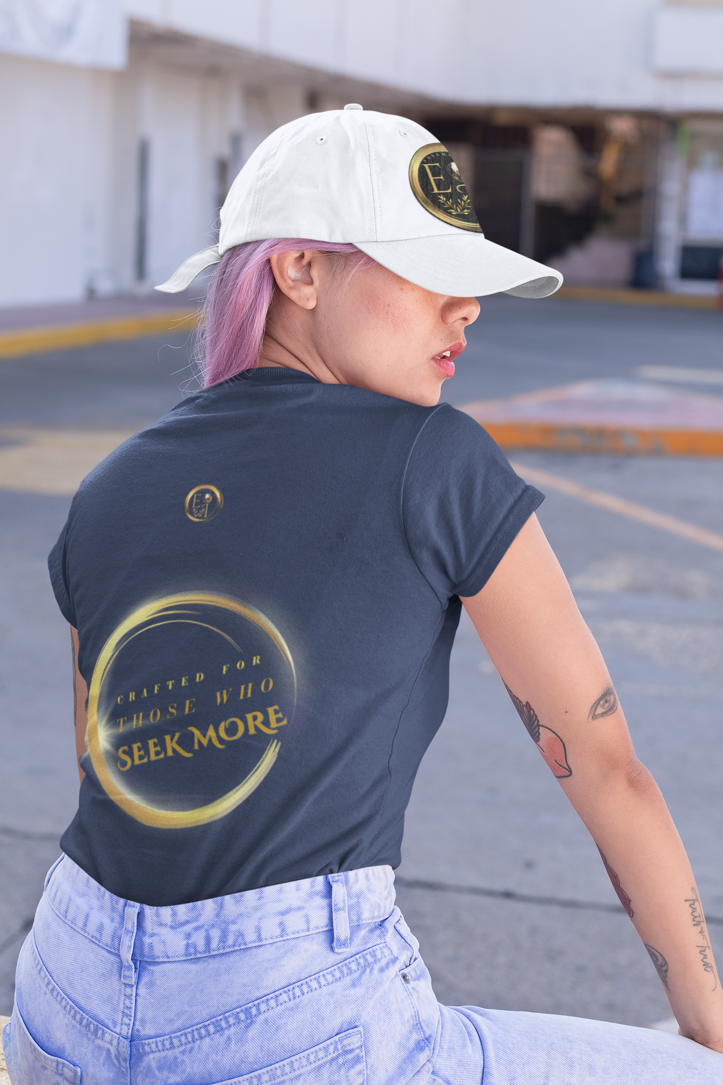 One Life Tee in Navy – Timeless Motivational Tee | EI Fashion