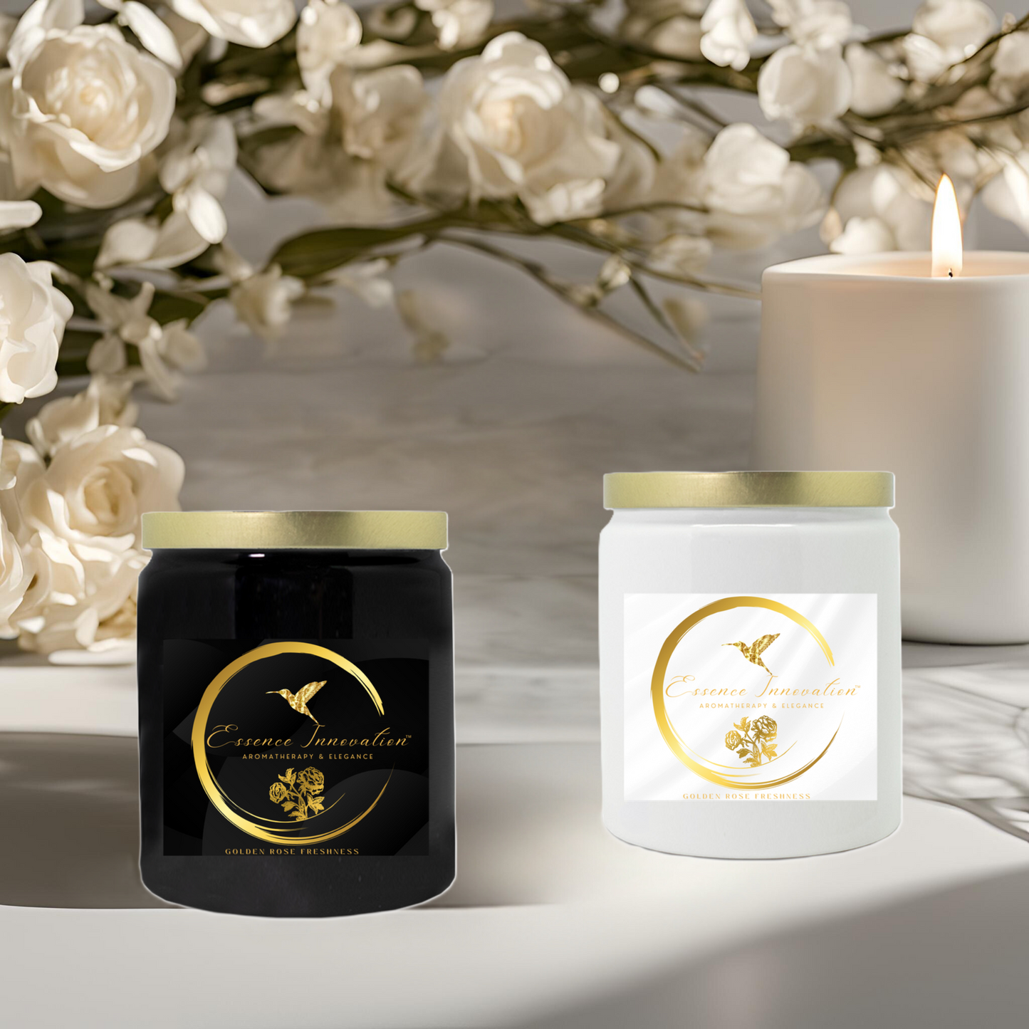 Golden Rose Freshness | Clean Cotton | Luxe Ceramic Candle 9oz